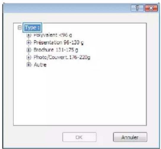 HP LaserJet Enterprise 500 MFP M525 - Sélectionner le type de papier (Windows) - 4
