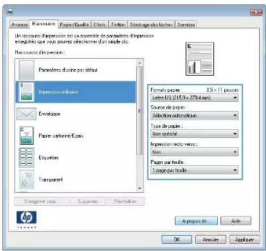 HP LaserJet Enterprise 500 MFP M525 - Créer des raccourcis d'impression (Windows) - 4