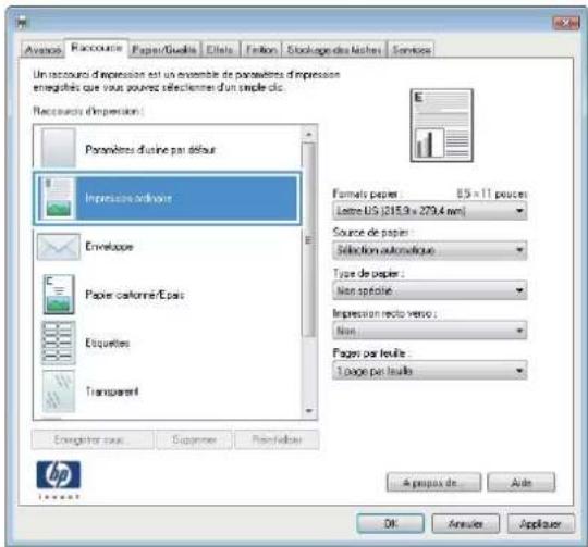 HP LaserJet Enterprise 500 MFP M525 - Créer des raccourcis d'impression (Windows) - 3