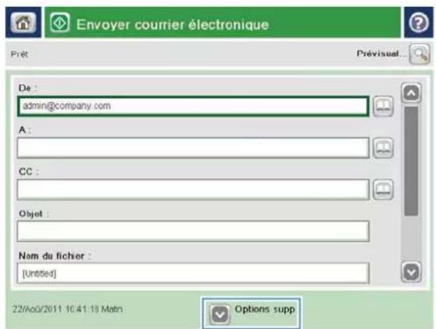 HP LaserJet Enterprise 500 MFP M525 - Envoi d'un document numérisé vers une ou plusieurs adresses électroniques - 4