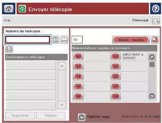 HP LaserJet Enterprise 500 MFP M525 - Envoyer une télécopie en saisissant les numéros manuellement - 3