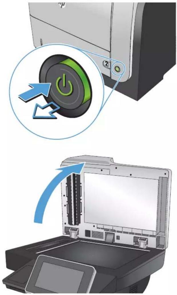 HP LaserJet Enterprise 500 MFP M525 - Vérification de la présence de saleté ou de traces sur la vitre du scanner - 1