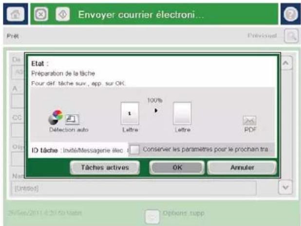 HP LaserJet Enterprise 500 MFP M525 - Envoi d'un document numérisé vers une ou plusieurs adresses électroniques - 7