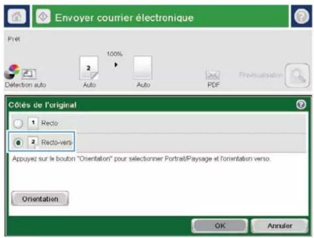 HP LaserJet Enterprise 500 MFP M525 - Envoi d'un document numérisé vers une ou plusieurs adresses électroniques - 5
