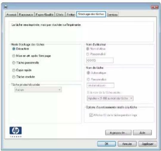 HP LaserJet Enterprise 500 MFP M525 - Créer une tâche en mémoire (Windows) - 2