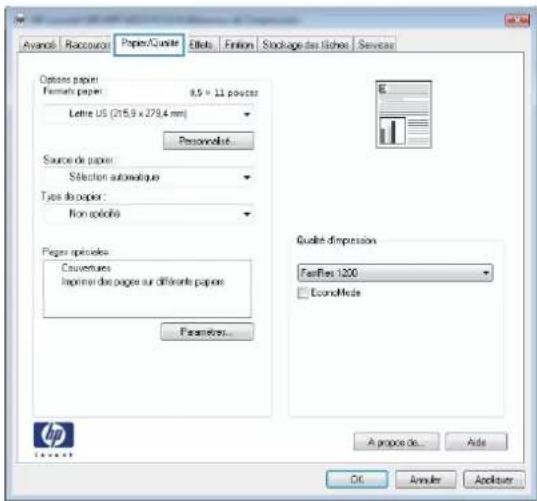 HP LaserJet Enterprise 500 MFP M525 - Imprimer la première ou la dernière page sur un papier différent (Windows) - 2