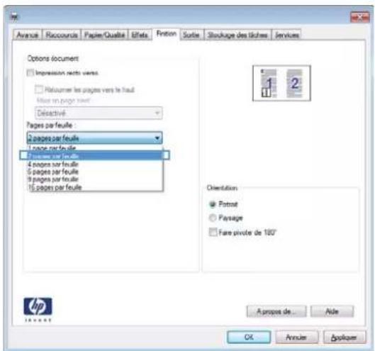 HP LaserJet Enterprise 500 MFP M525 - Imprimer plusieurs pages par feuille (Windows) - 3