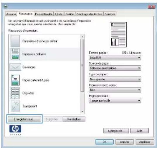 HP LaserJet Enterprise 500 MFP M525 - Créer des raccourcis d'impression (Windows) - 5