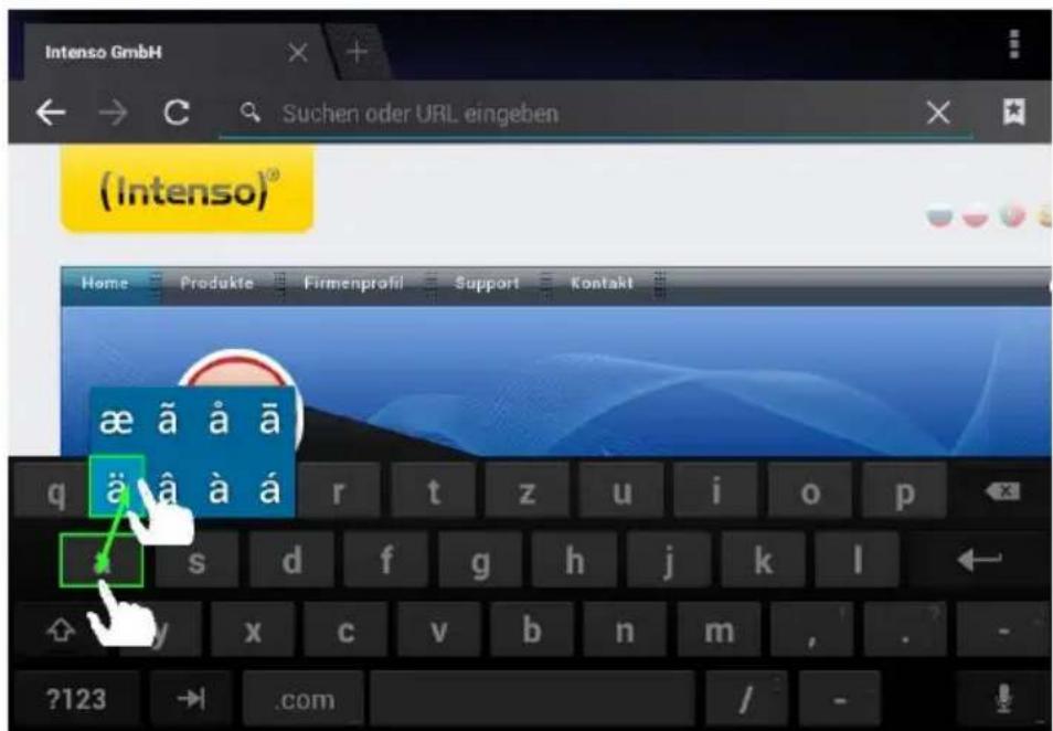 INTENSO TAB 724 - Inserir símbolos - 1