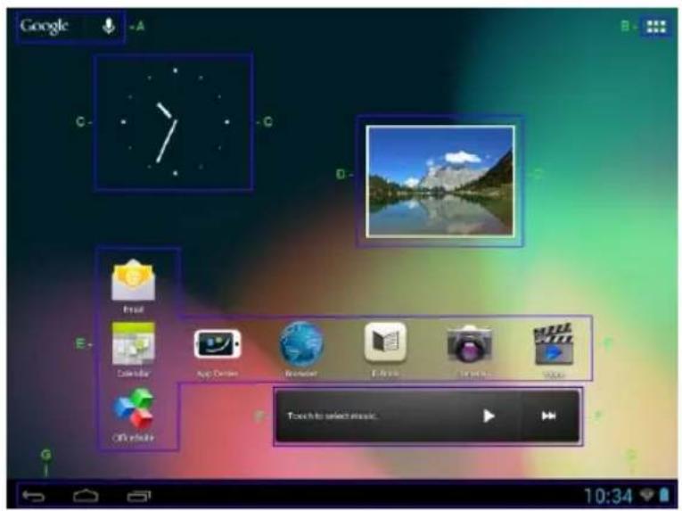 INTENSO TAB 724 - Applications préinstallées sur l'écran d'accueil - 1