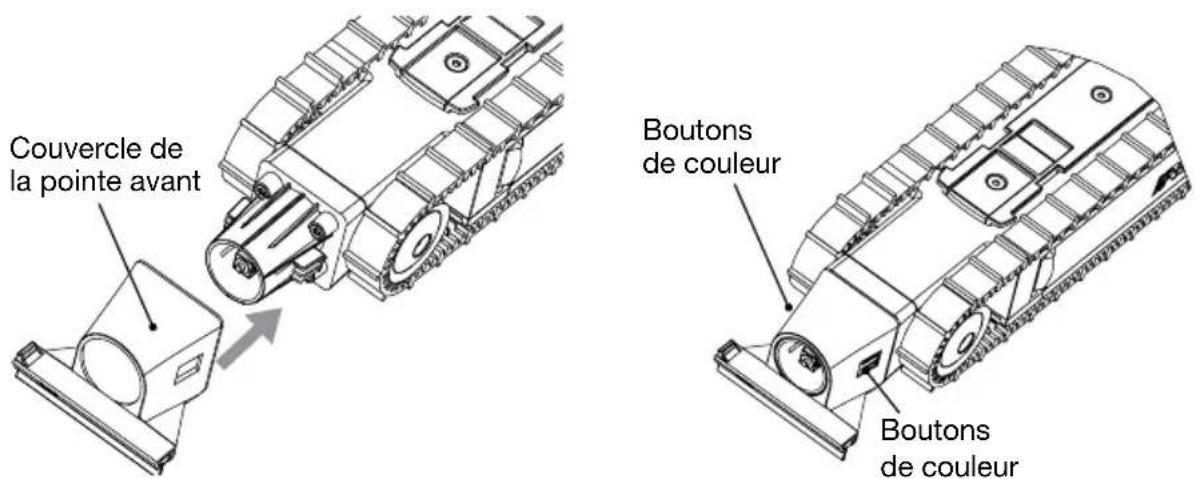 Couvercle de la pointe avant Boutons de couleur Boutons de couleur