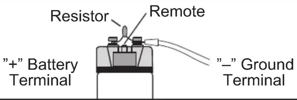 Resistor Remote "+" Battery Terminal "-" Ground Terminal