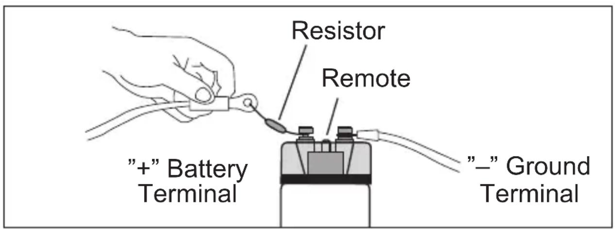 Resistor Remote "+" Battery Terminal "- " Ground Terminal