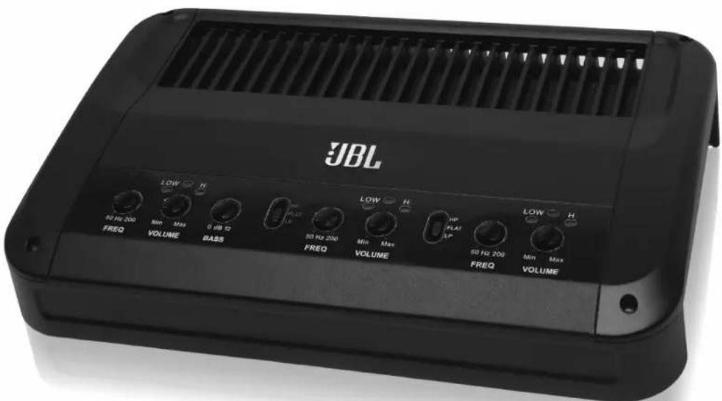 JBL LOW H 90 Hz 200 Max 0 dB 12 FREQ VOLUME BASS FREQ LOW H 50 Hz 200 Min Max VOLUME VOLUME HP FLAT LP 50 Hz 200 Low H FREQ VOLUME 50 Hz 200 Min Max VOLUME