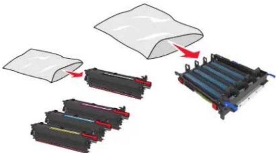 LEXMARK CX510de - Replacing a black and color imaging kit - 9