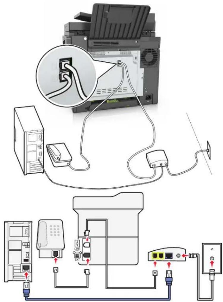 LEXMARK CX510de - Setup 1: Printer is connected directly to a cable modem - 1