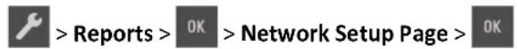 LEXMARK CS310n - Printing a network setup page - 1