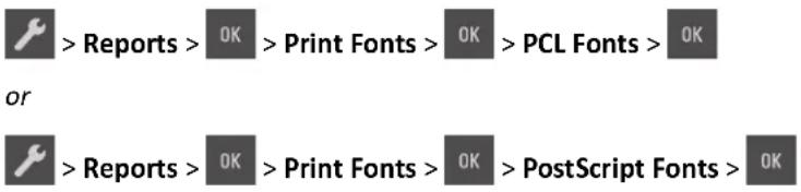 LEXMARK CS310n - Printing a font sample list - 1
