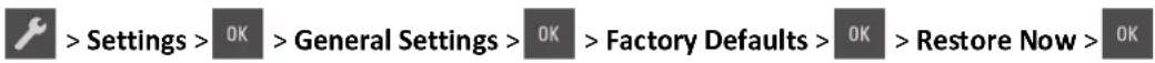 LEXMARK CS310n - Restoring factory default settings - 1