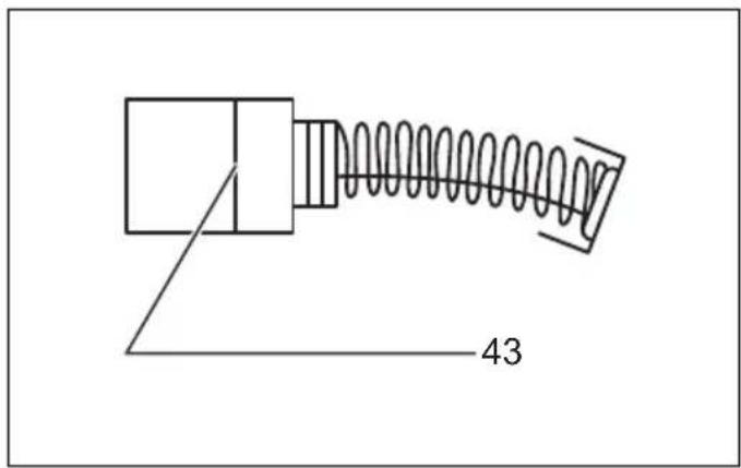 Pure mechanical diagram of a spring-loaded component with no text or symbols