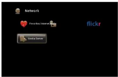 Network Favorites Internet Guide flickr Media Server