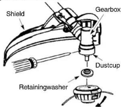 MCCULLOCH MAC 250 B - INSTALLATION OF THE TRIMMER HEAD - 1