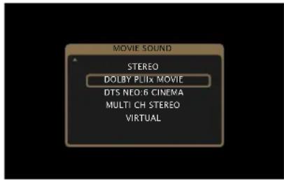 MOVIE SOUND STEREO DOLBY Plix MOVIE DTS NEO:6 CINEMA MULTI CH STEREO VIRTUAL