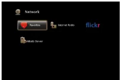 Network Favorites Internet Radio flickr Models Server