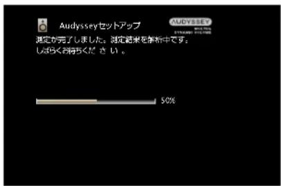 Audysseyセットアップ 選定が完了しました。選定結果を解析中です: しばらくお持ちください。