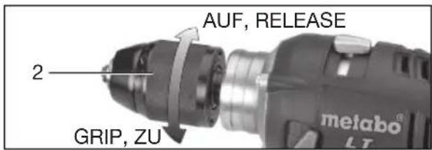 METABO BS 14.4 LT Quick - Lossa/dra åt snabbchucken - 1