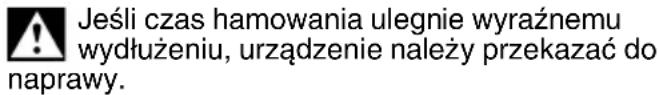Jeśli czas hamowania ulegnie wyraźnemu wydłużeniu, urządzenie należy przekazać do naprawy.