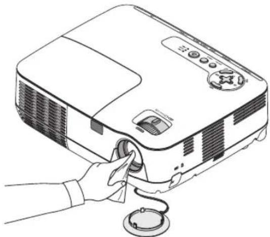 NEC V260X - Note on Cleaning the Lens - 1