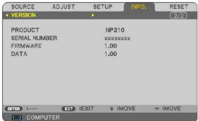 NEC V260X - ⑦ Menu Descriptions &amp; Functions [INFO.] - 4