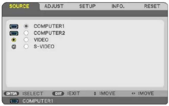 NEC V260X - ④ Menu Descriptions &amp; Functions [SOURCE] - 2