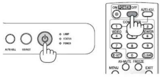NEC V260X - To turn off the projector: - 1