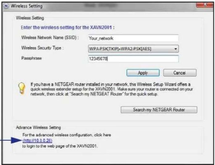NETGEAR XAVNB2001 - To change the advanced settings for the Powerline Extender wireless network: - 1