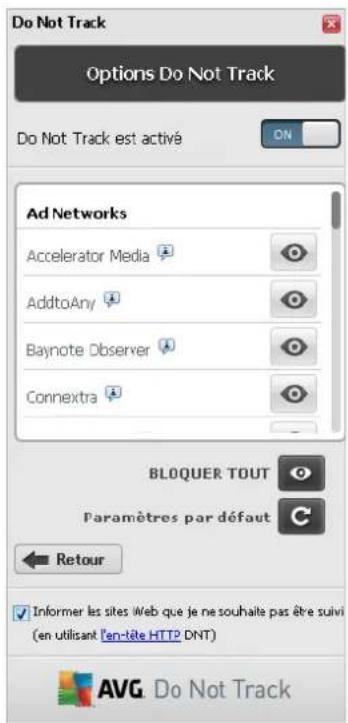 AVG Internet Security 2014 - Paramètres AVG Do Not Track - 1