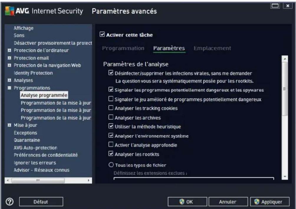 AVG Internet Security 2014 - Options avancées de la programmation - 1