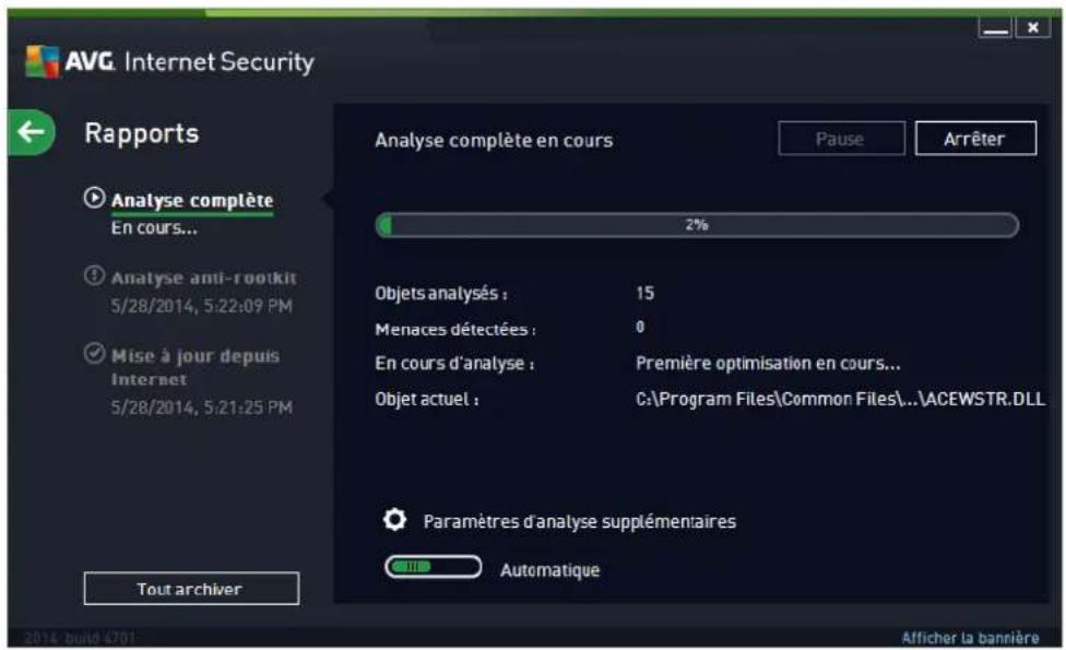 AVG Internet Security 2014 - Lancement de l'analyse - 1