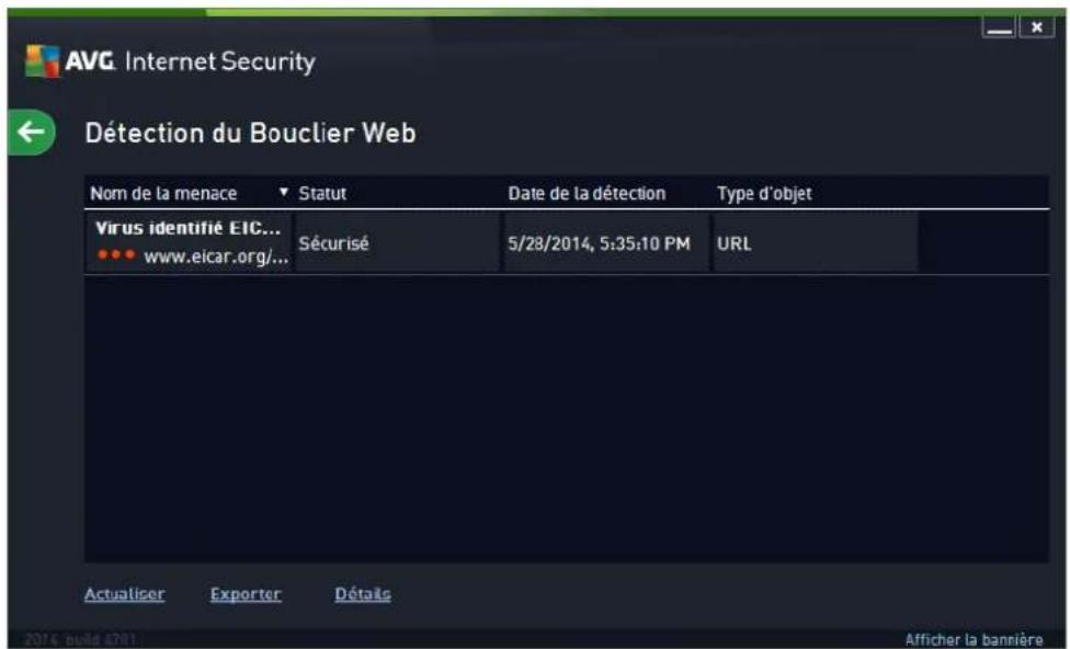 AVG Internet Security 2014 - Résultats du Bouclier Web - 2