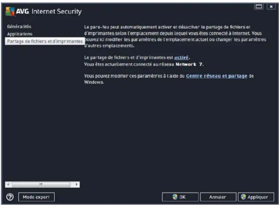 AVG Internet Security 2014 - Partage de fichiers et d'imprimantes - 1