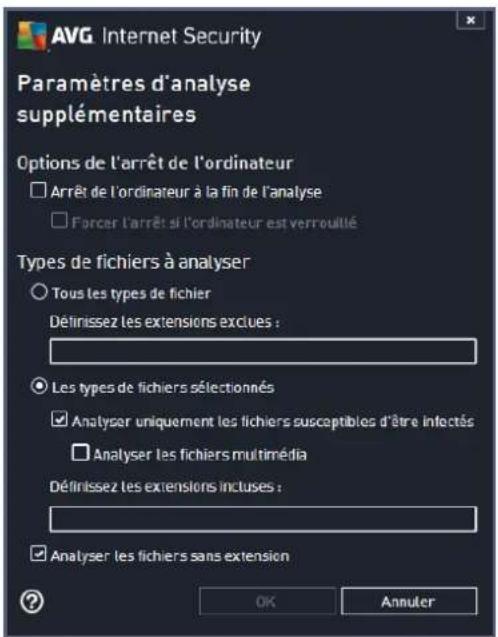 AVG Internet Security 2014 - Paramètres d'analyse supplémentaires - 1