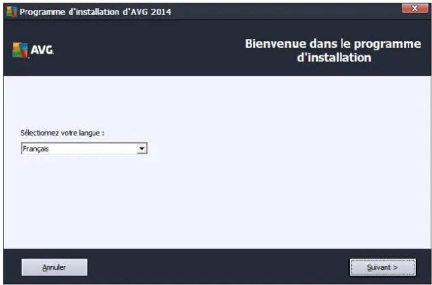AVG Internet Security 2014 - Bienvenue : Sélection de la langue - 1