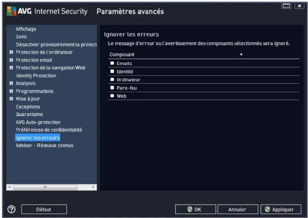 AVG Internet Security 2014 - Ignorer les erreurs - 1
