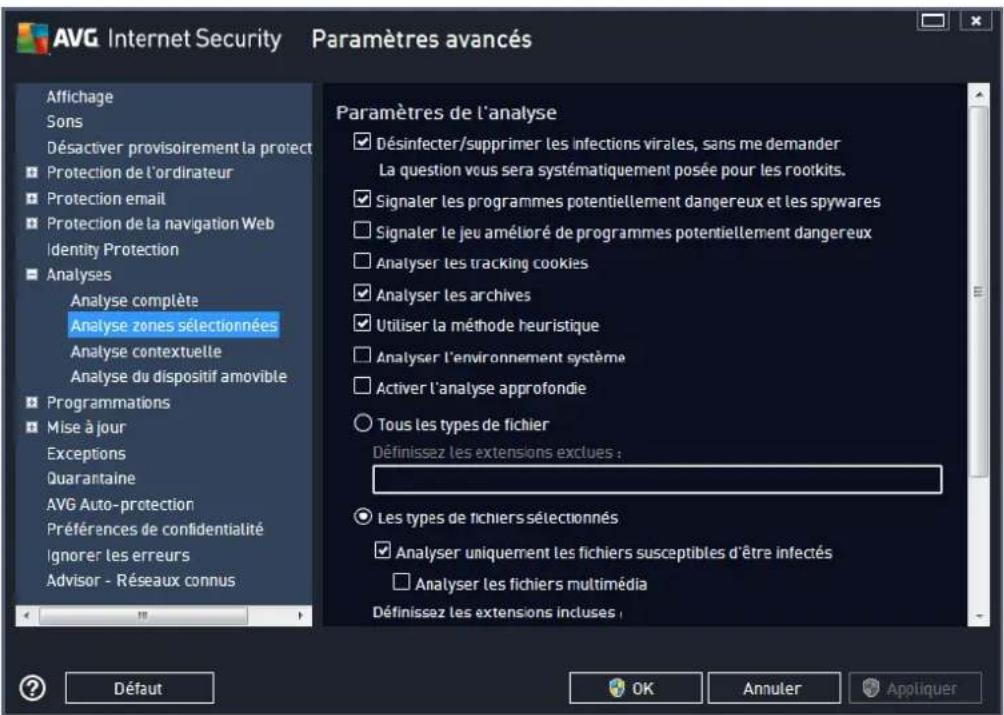 AVG Internet Security 2014 - Analyse des zones sélectionnées - 1