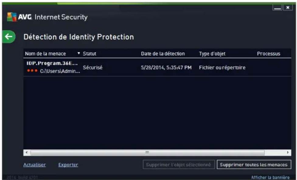 AVG Internet Security 2014 - Résultats d'Identity Protection - 1