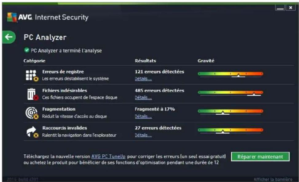 AVG Internet Security 2014 - Composant Quick Tune - 2