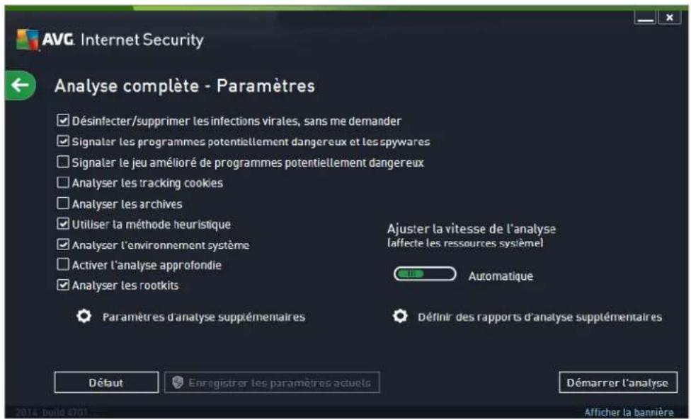 AVG Internet Security 2014 - Modification de la configuration de l'analyse - 1