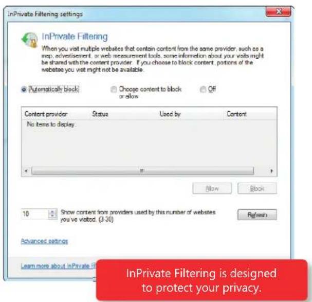 MICROSOFT Windows 7 - InPrivate Filtering - 1