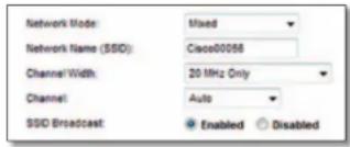LINKSYS E1500 - Paramètres sans fil - 1